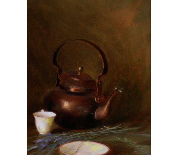 "Copper Kettle and Lavender" by Carla Paine